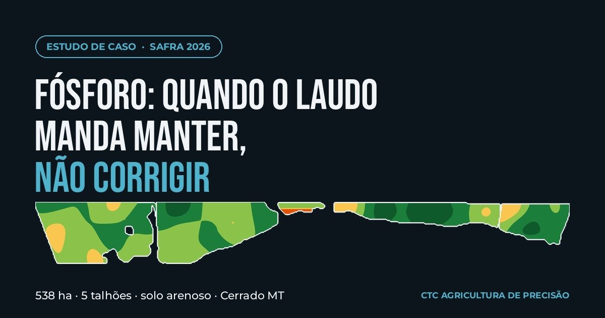 Fósforo em solo arenoso: quando o laudo manda manter, não corrigir